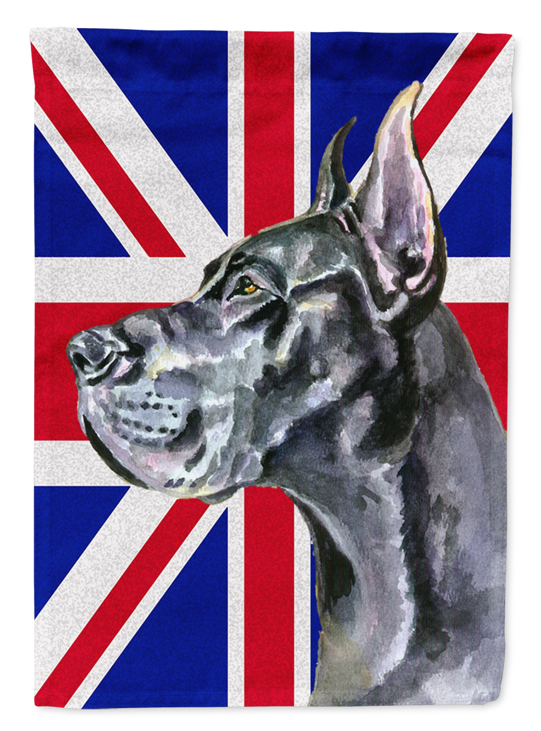 Black Great Dane with English Union Jack British Flag Flag Garden Size LH9599GF  the-store.com.