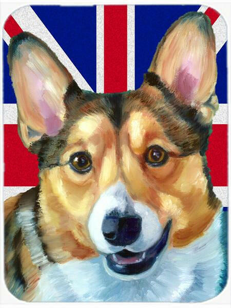 Corgi with English Union Jack British Flag Glass Cutting Board Large LH9602LCB by Caroline&#39;s Treasures