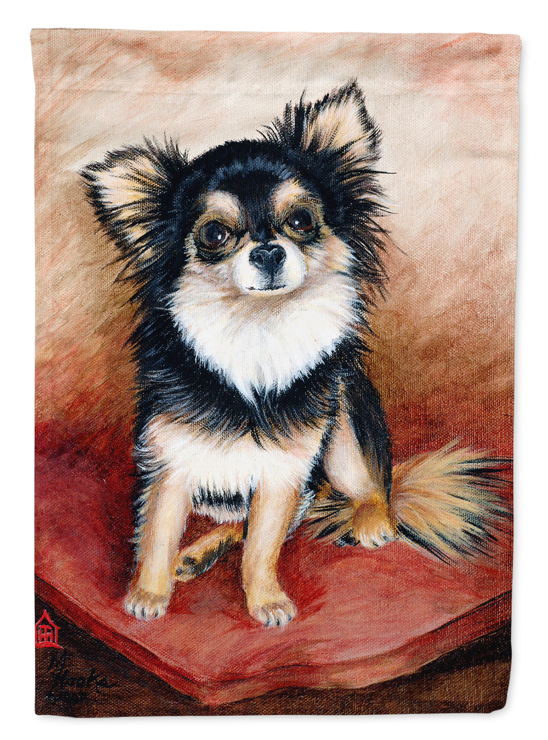 Chihuahua Long Hair Flag Canvas House Size MH1035CHF  the-store.com.