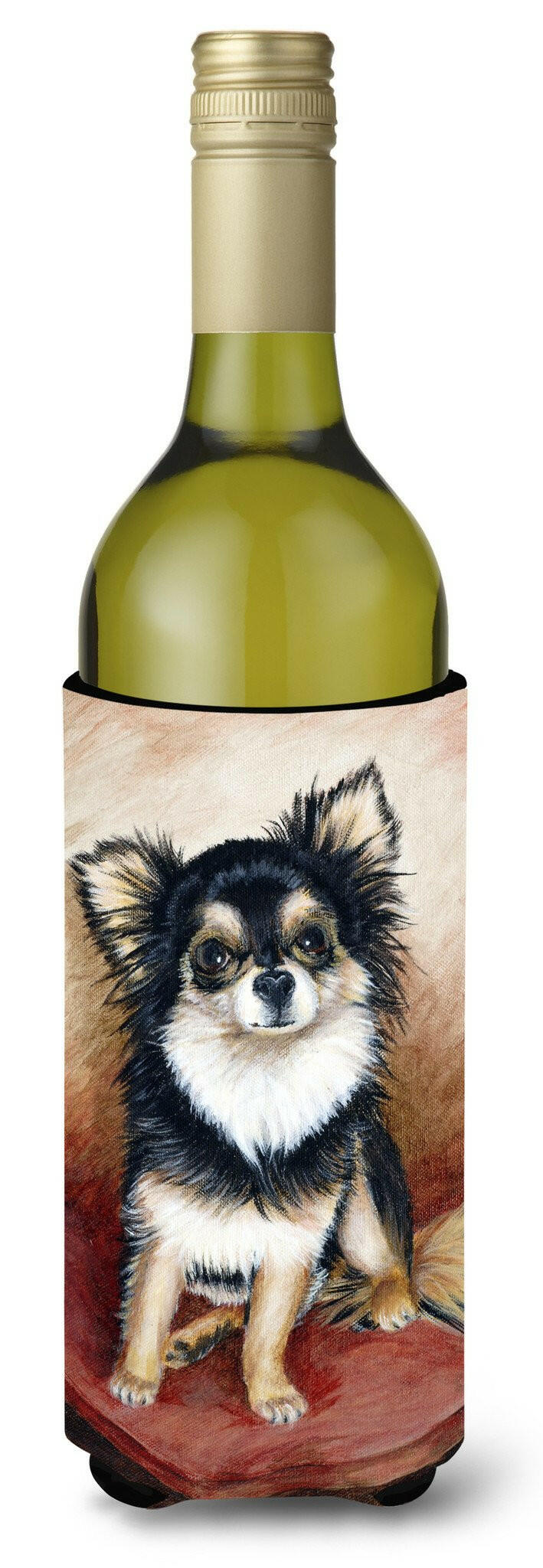 Chihuahua Long Hair Wine Bottle Beverage Insulator Hugger MH1035LITERK by Caroline&#39;s Treasures