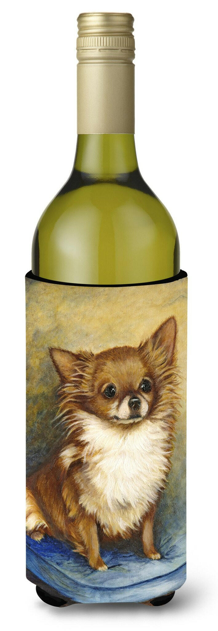 Chihuahua Long Hair Brown Wine Bottle Beverage Insulator Hugger MH1036LITERK by Caroline&#39;s Treasures