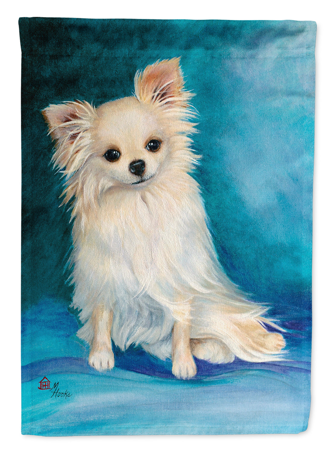 Jazz Chihuahua Long Hair  Flag Canvas House Size MH1040CHF  the-store.com.