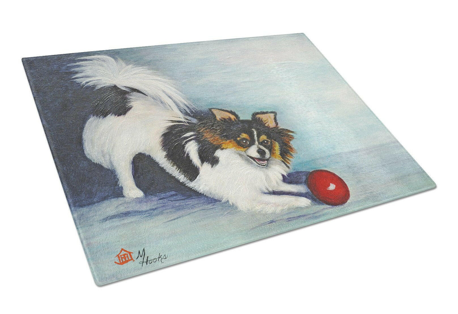 Chihuahua Play Ball Glass Cutting Board Large MH1054LCB by Caroline's Treasures