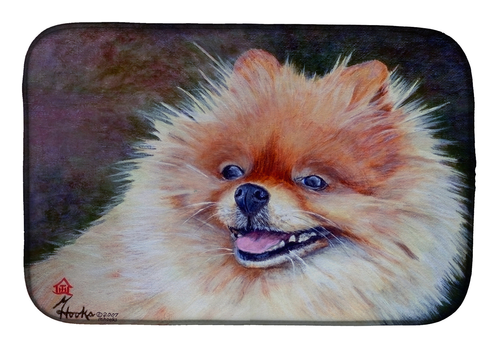 Pomeranian Head Dish Drying Mat MH1056DDM  the-store.com.