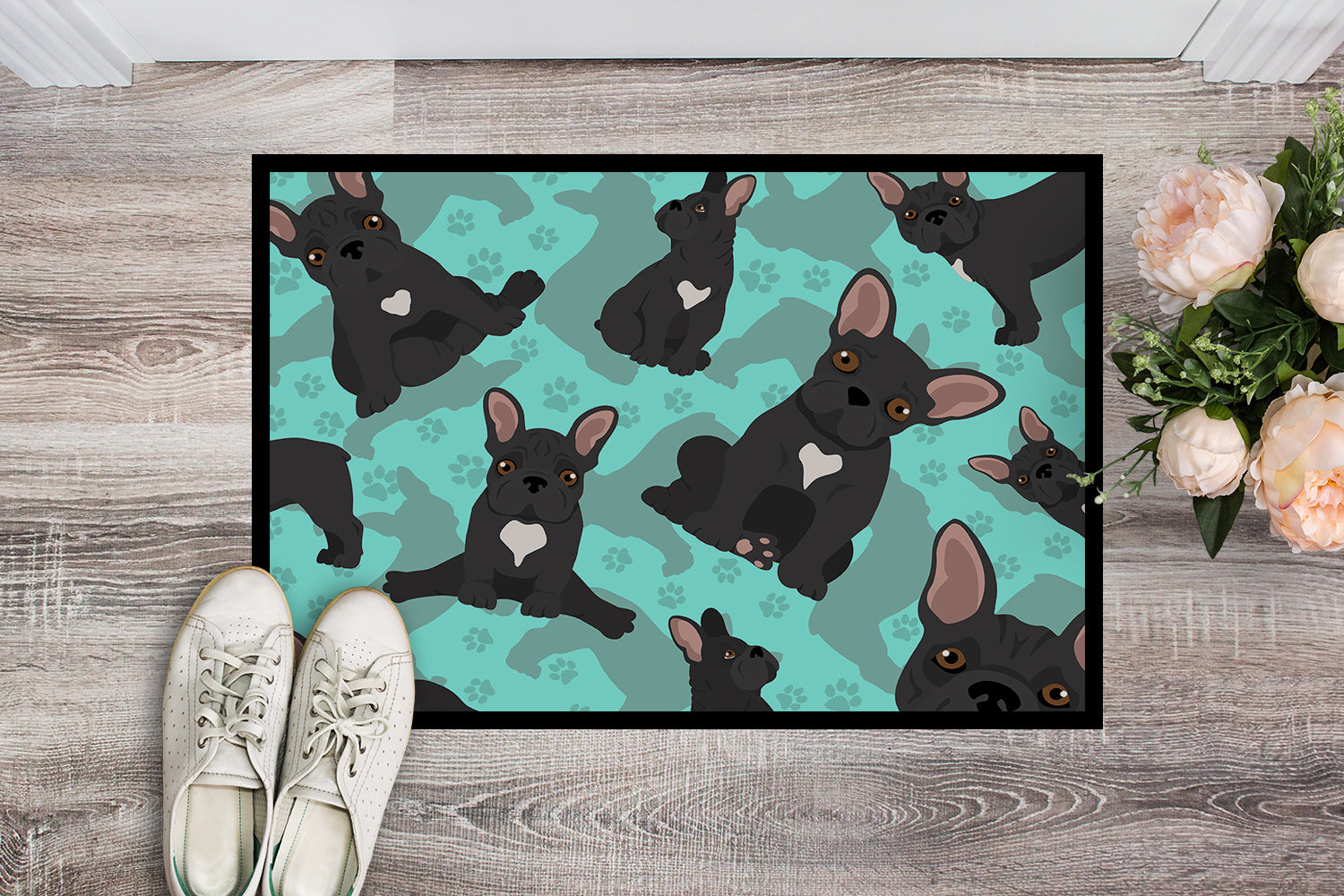 Black French Bulldog Indoor or Outdoor Mat 24x36 - the-store.com