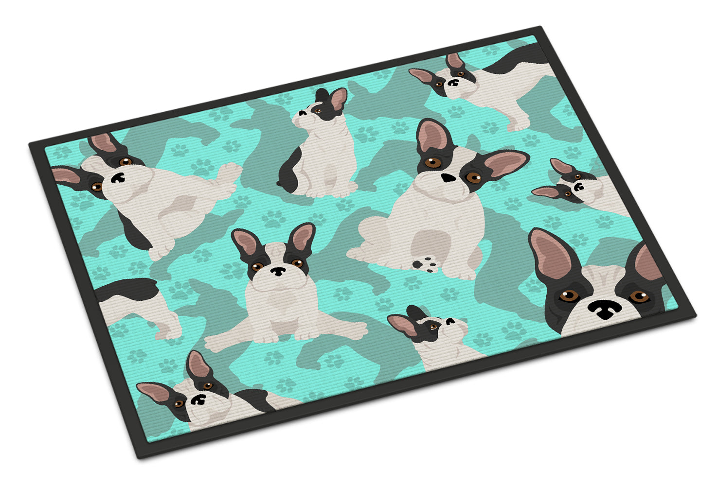 Buy this Black and White French Bulldog Indoor or Outdoor Mat 24x36