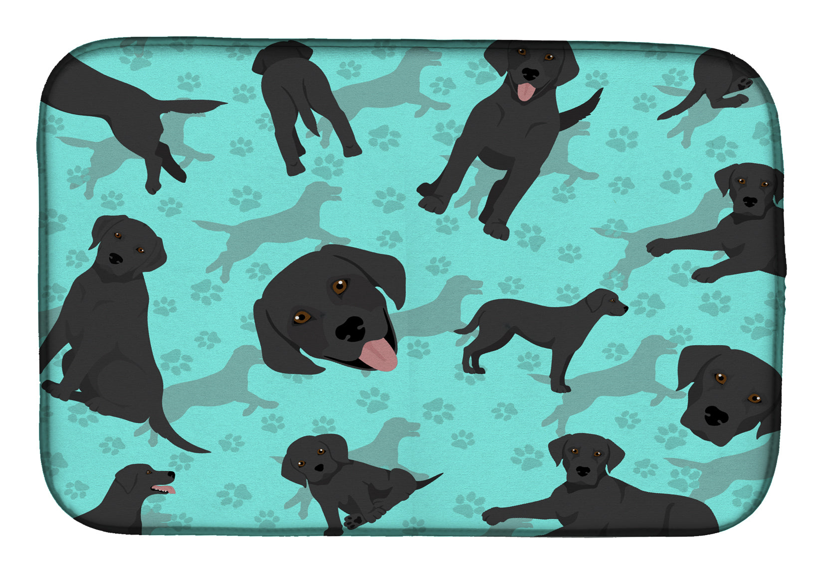 Black Labrador Retriever Dish Drying Mat  the-store.com.