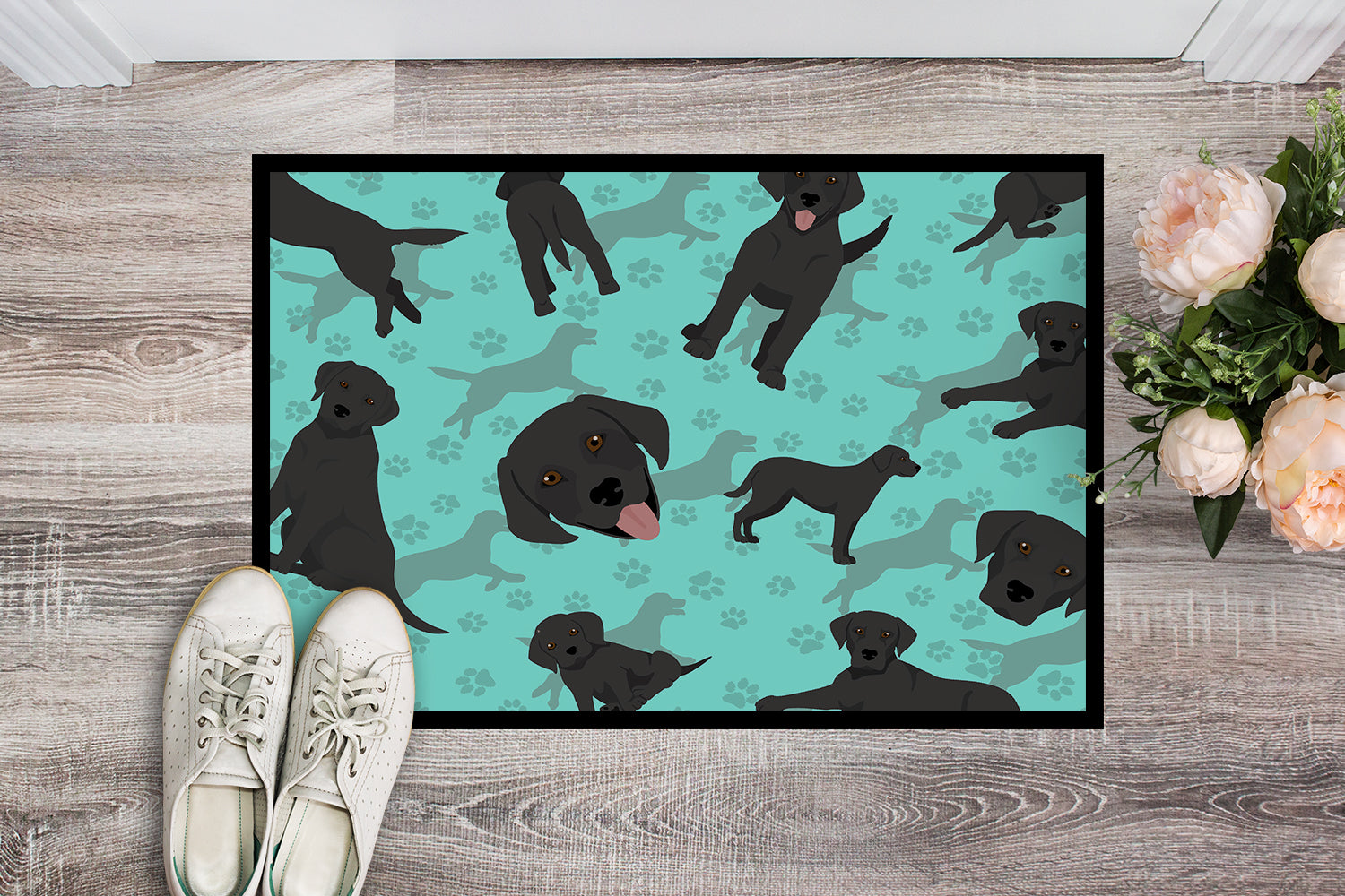 Black Labrador Retriever Indoor or Outdoor Mat 24x36 - the-store.com