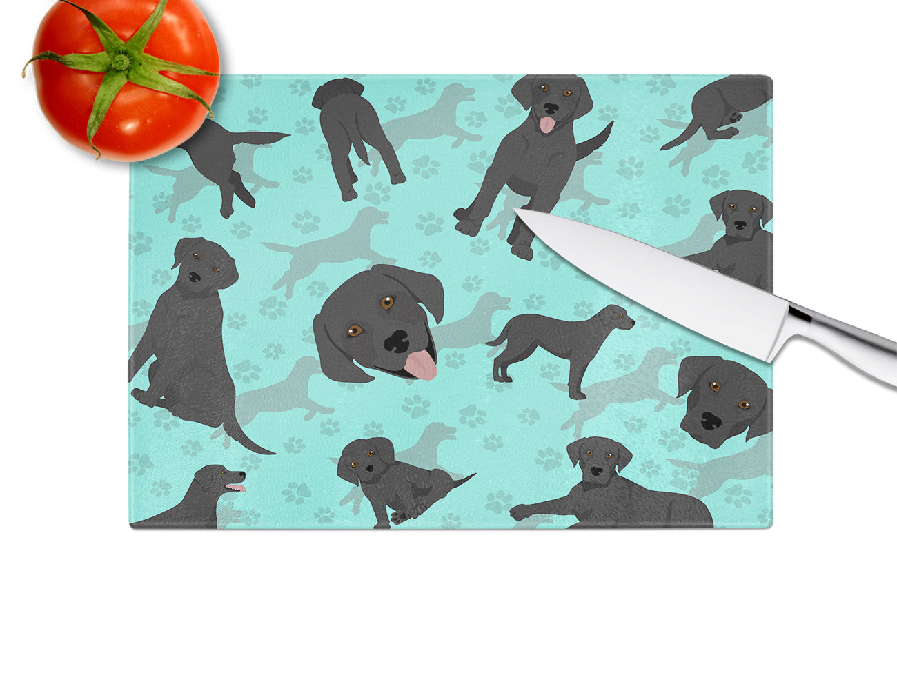 Black Labrador Retriever Glass Cutting Board Large - the-store.com