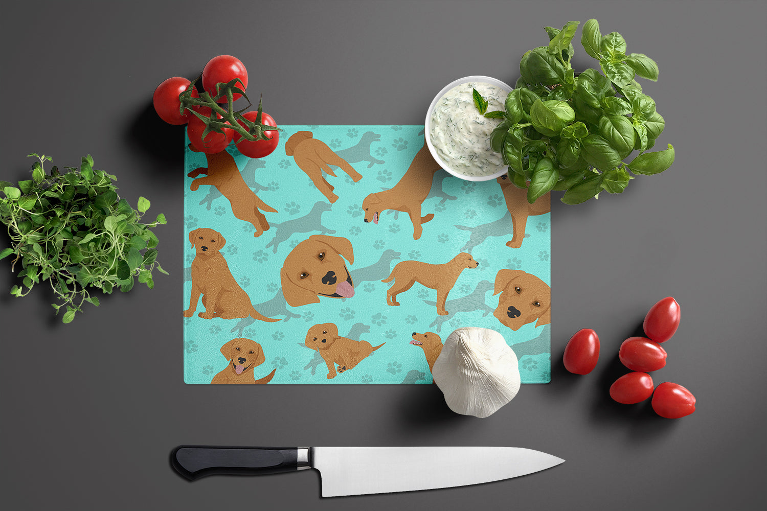 Red Fox Labrador Retriever Glass Cutting Board Large - the-store.com