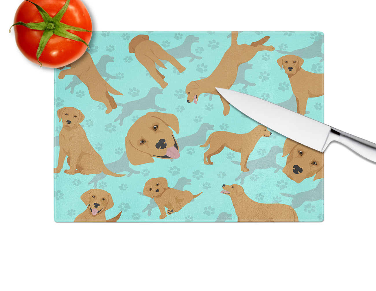 Red Fox Labrador Retriever Glass Cutting Board Large - the-store.com