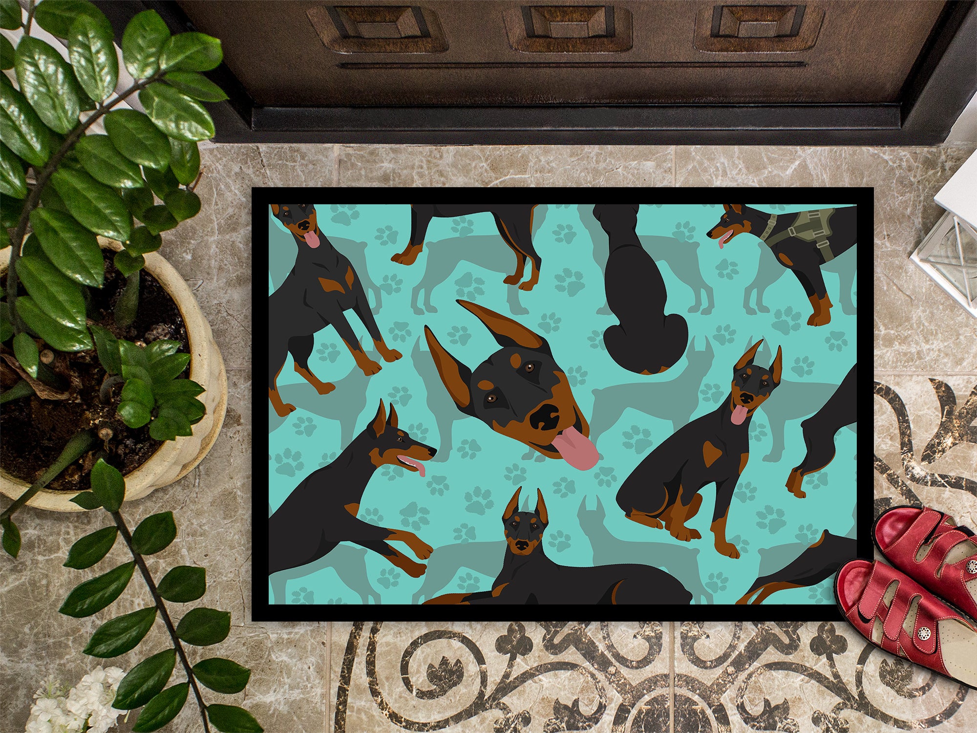 Doberman Pinscher Indoor or Outdoor Mat 24x36 - the-store.com