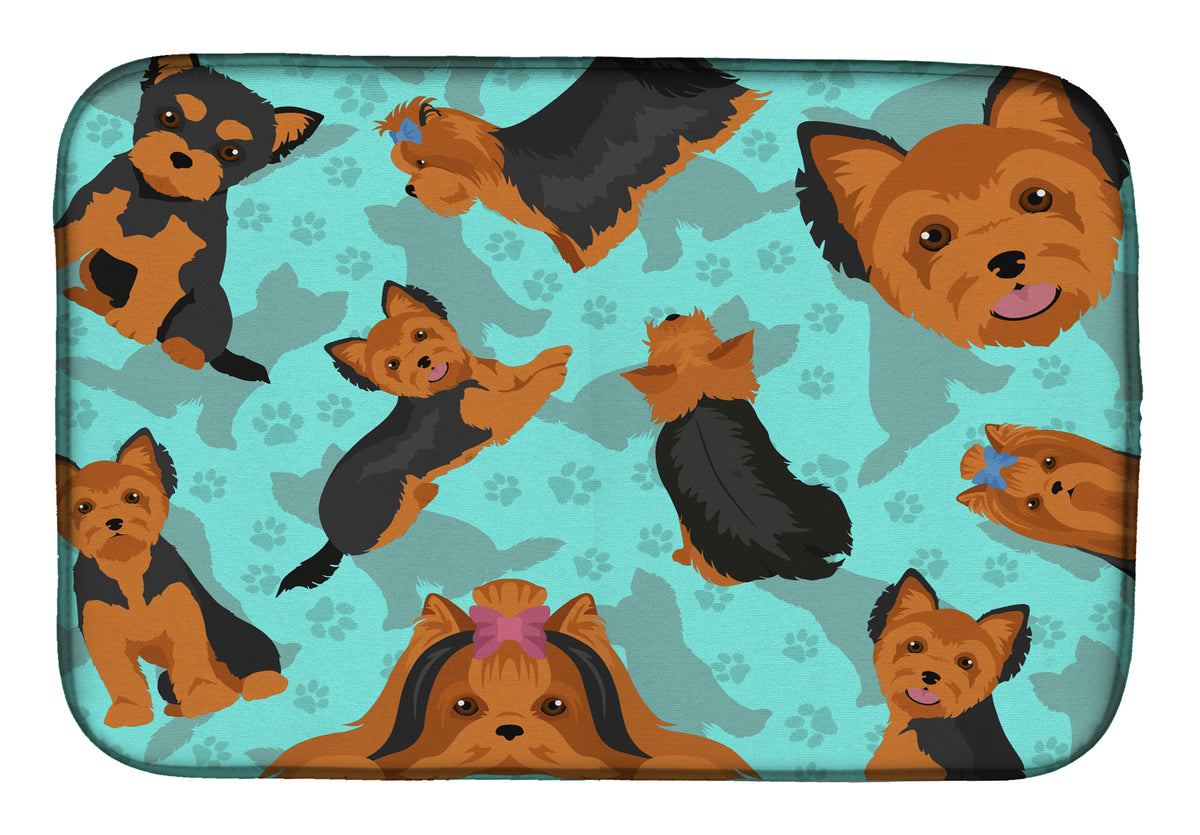 Black and Tan Yorkie Dish Drying Mat  the-store.com.