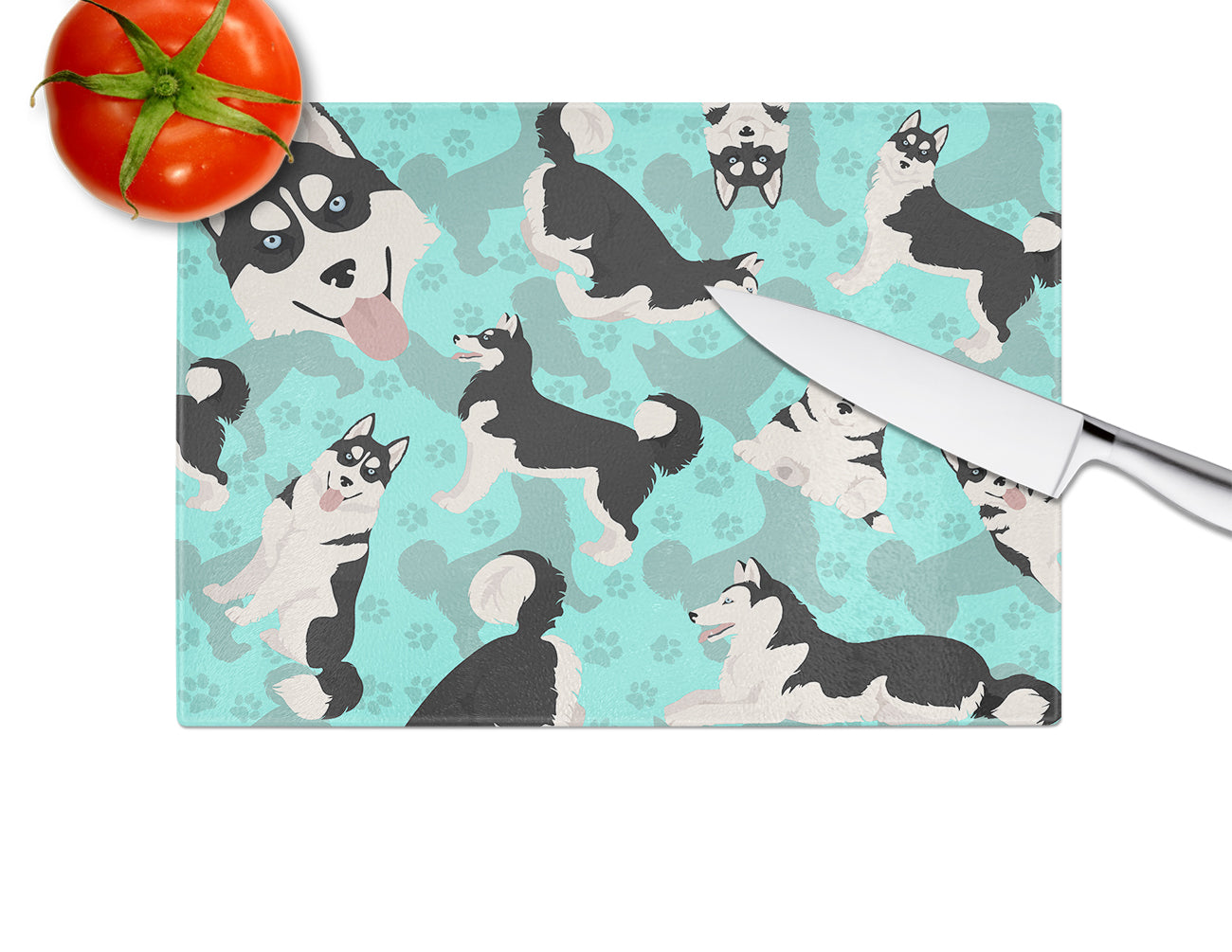 Siberian Husky Glass Cutting Board Large - the-store.com