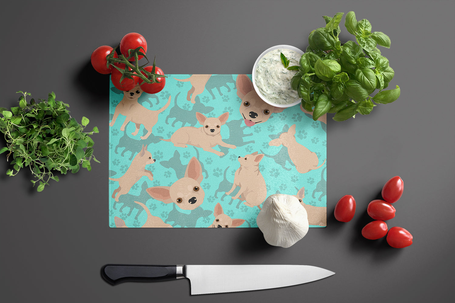 Chihuahua Glass Cutting Board Large - the-store.com