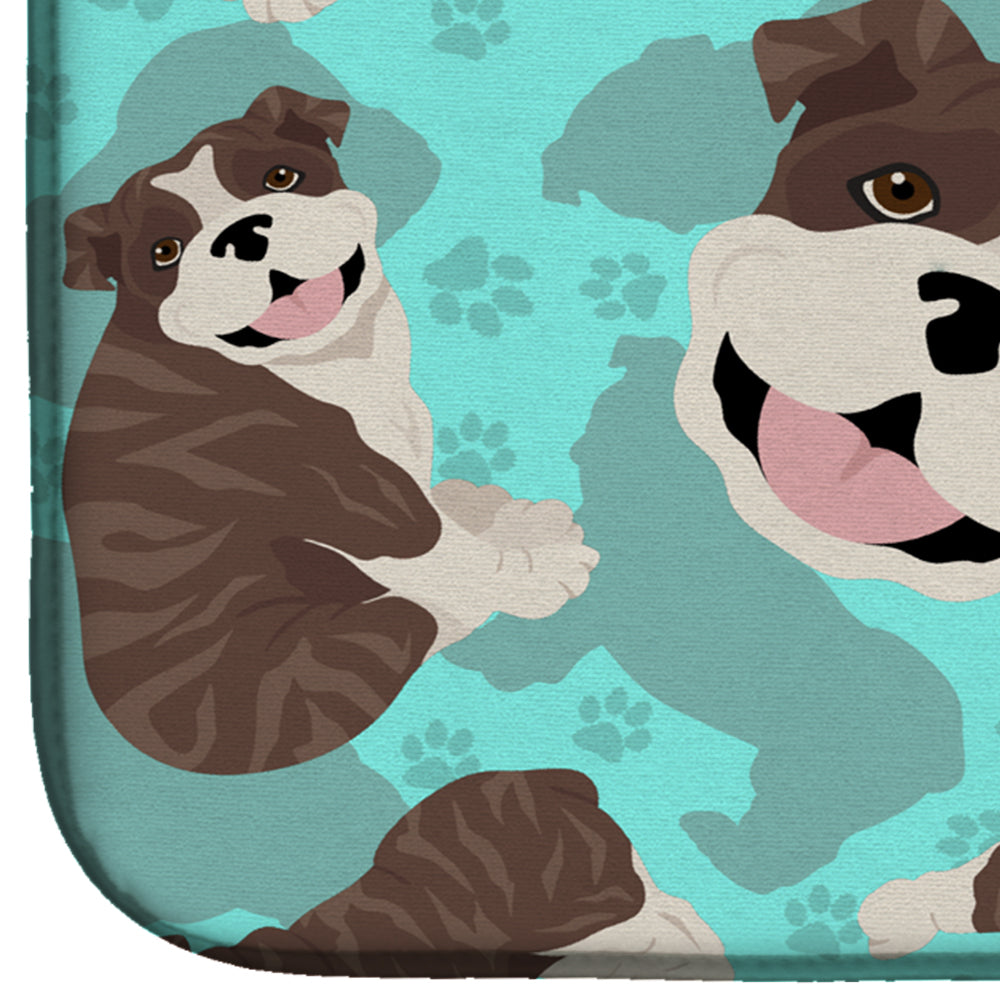 Brindle English Bulldog Dish Drying Mat  the-store.com.