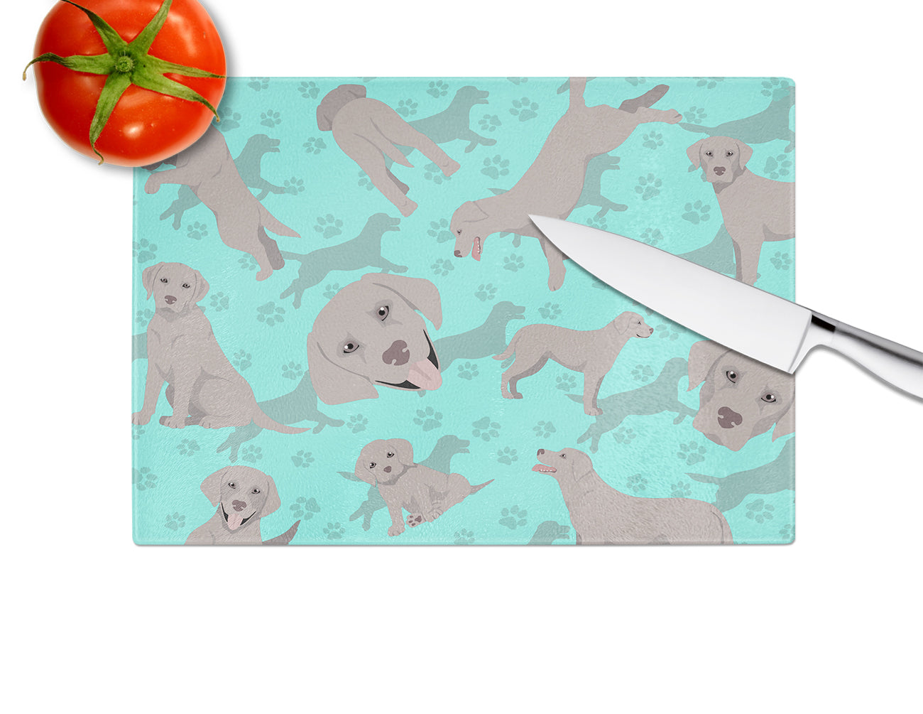 Grey Labrador Retriever Glass Cutting Board Large - the-store.com