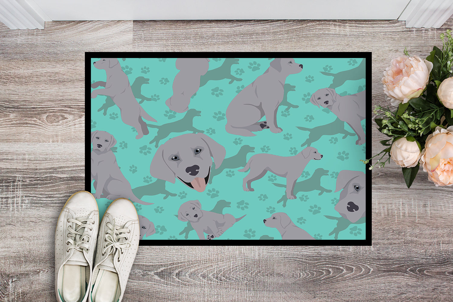 Buy this Silver Labrador Retriever Indoor or Outdoor Mat 24x36