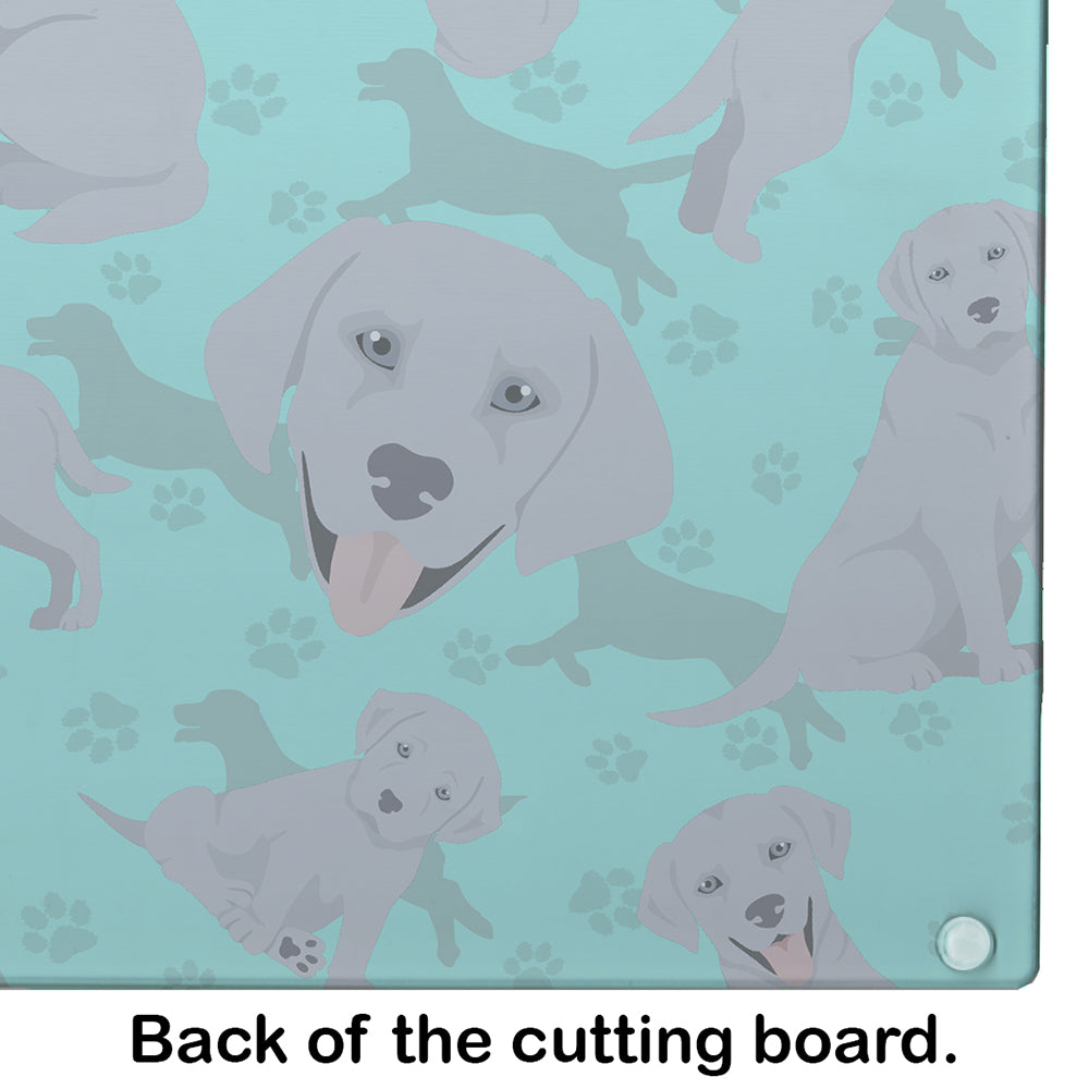 Silver Labrador Retriever Glass Cutting Board Large - the-store.com