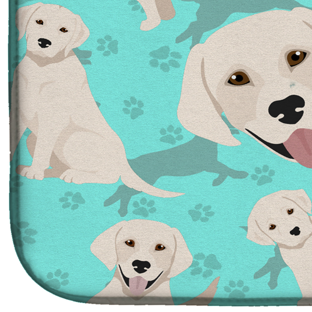 White Cream Labrador Retriever Dish Drying Mat  the-store.com.