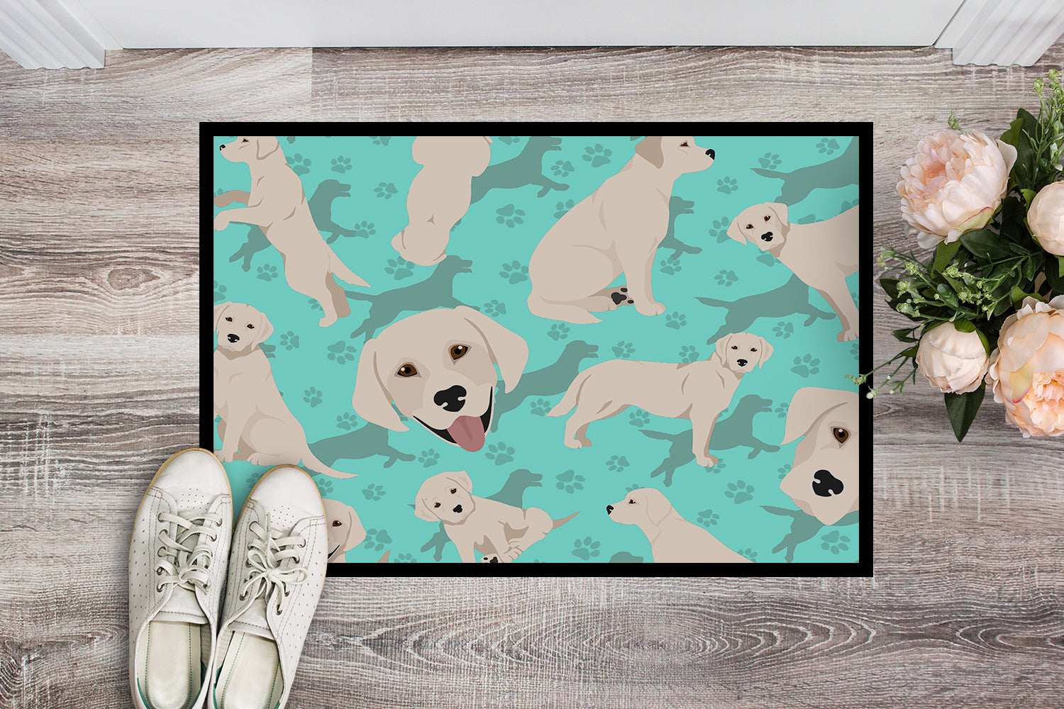 White Cream Labrador Retriever Indoor or Outdoor Mat 24x36 - the-store.com