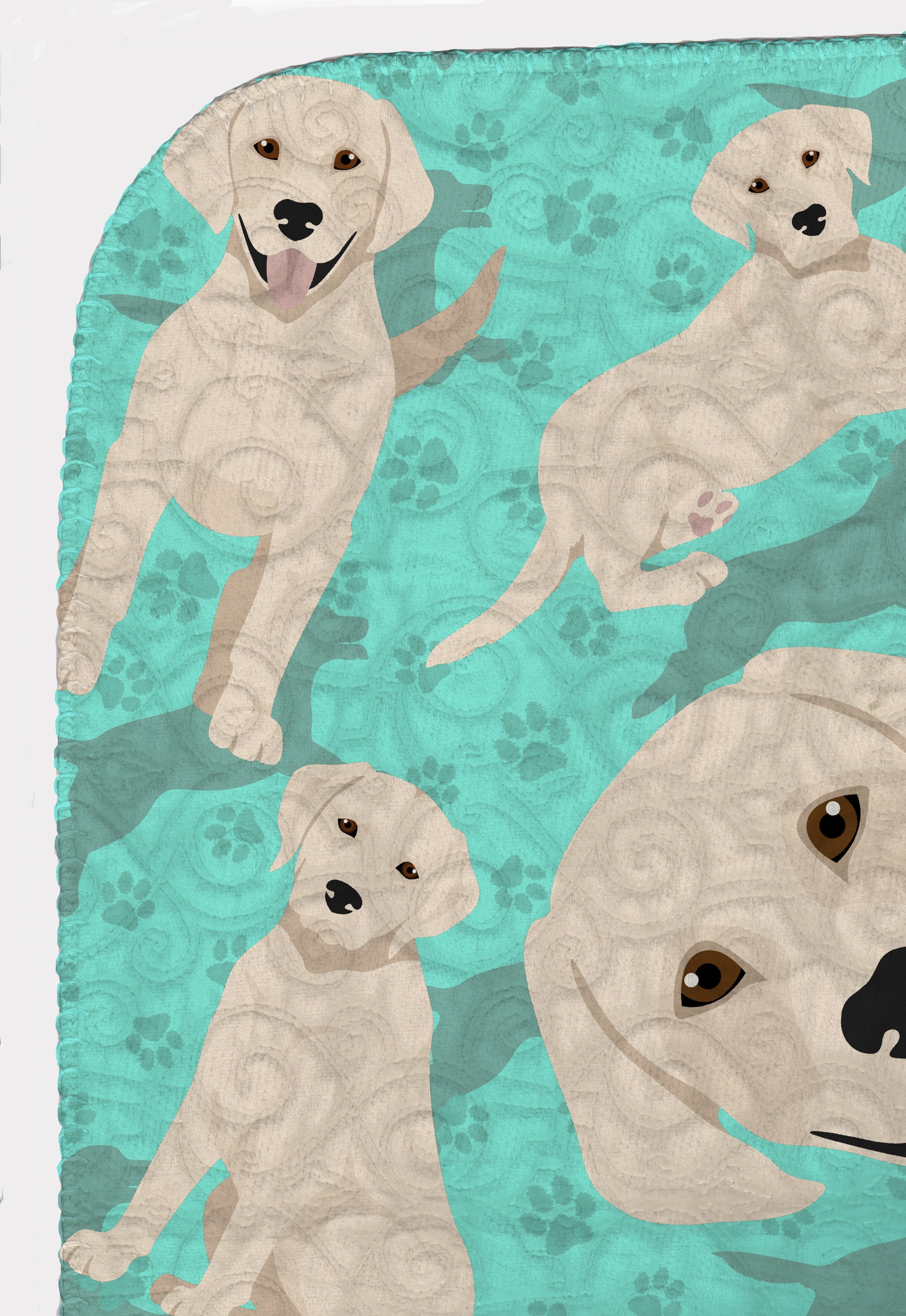 White Cream Labrador Retriever Quilted Blanket 50x60 - the-store.com