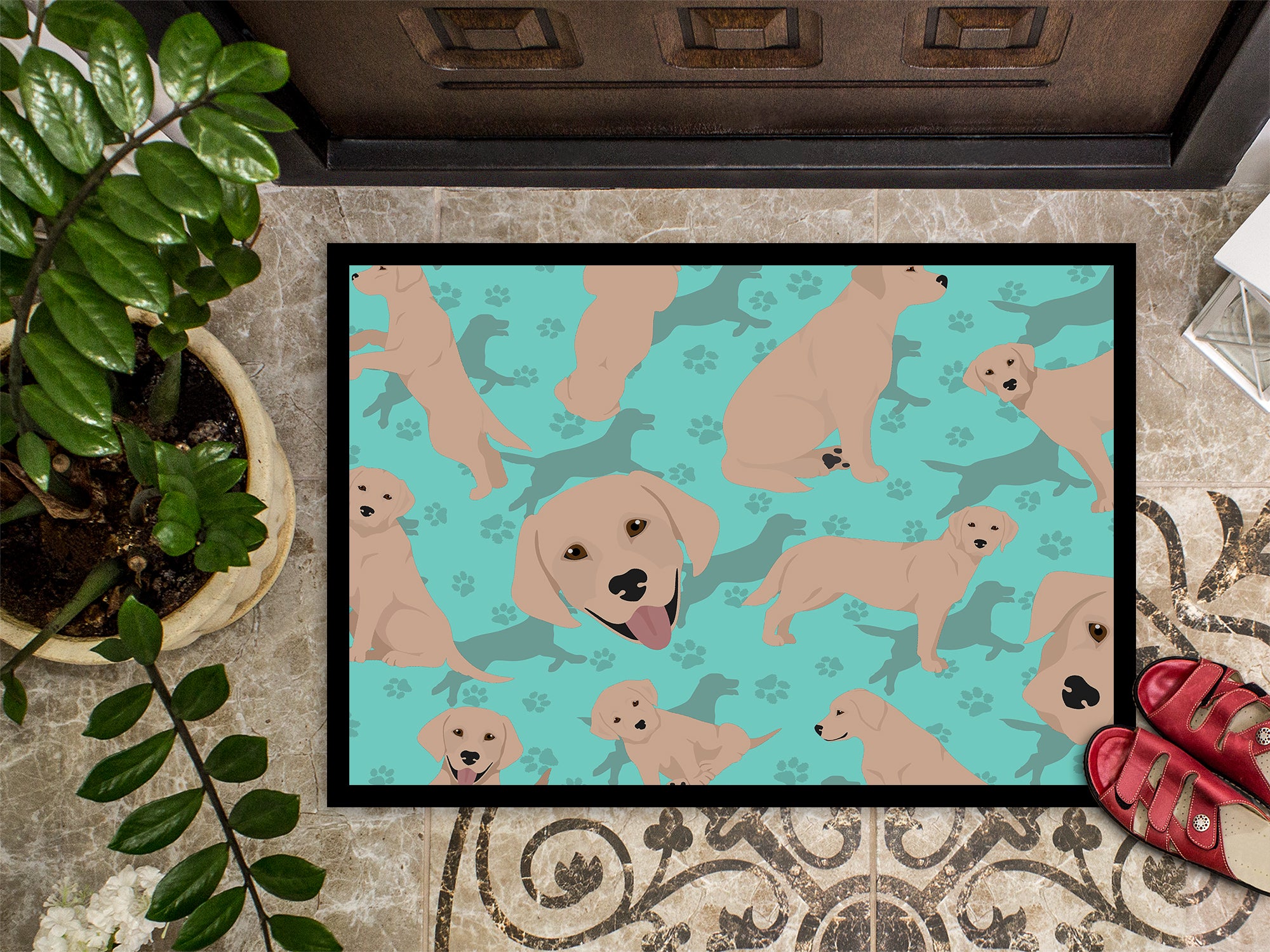 Yellow Labrador Retriever Indoor or Outdoor Mat 24x36 - the-store.com