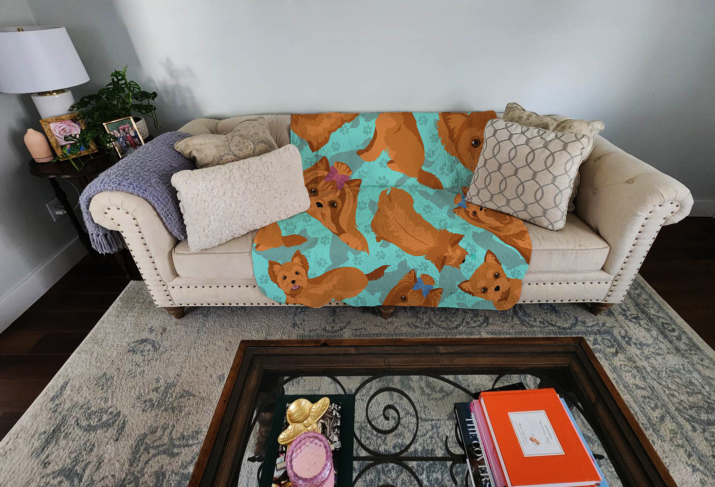 Buy this Red Yorkie Quilted Blanket 50x60