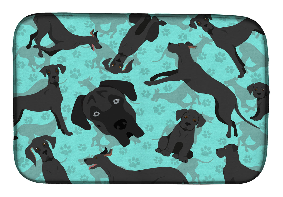 Black Great Dane Dish Drying Mat  the-store.com.