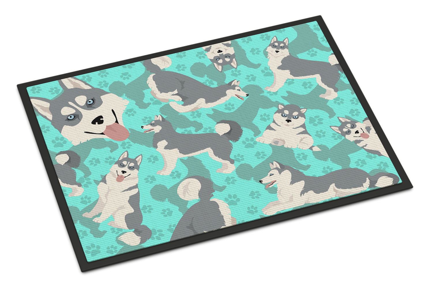 Buy this Grey Siberian Husky Indoor or Outdoor Mat 24x36