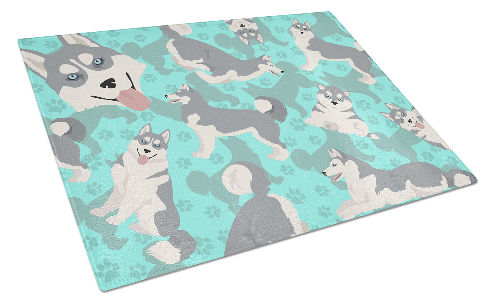 Buy this Grey Siberian Husky Glass Cutting Board Large