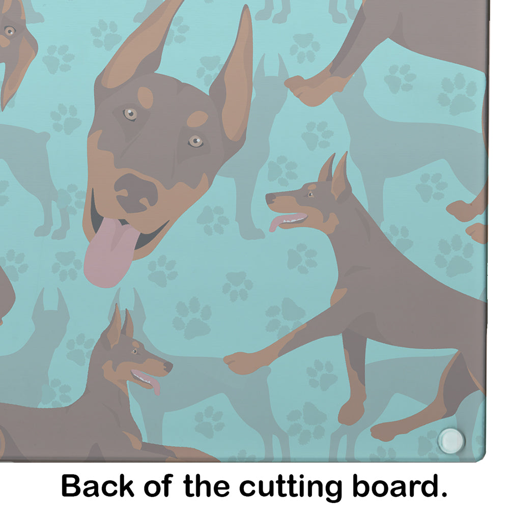 Red Doberman Pinscher Glass Cutting Board Large - the-store.com