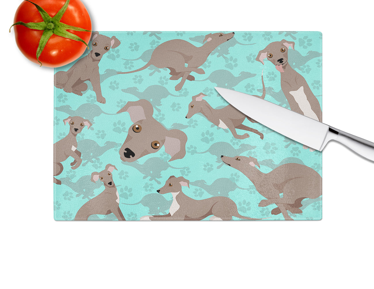 Fawn Italian Greyhound Glass Cutting Board Large - the-store.com