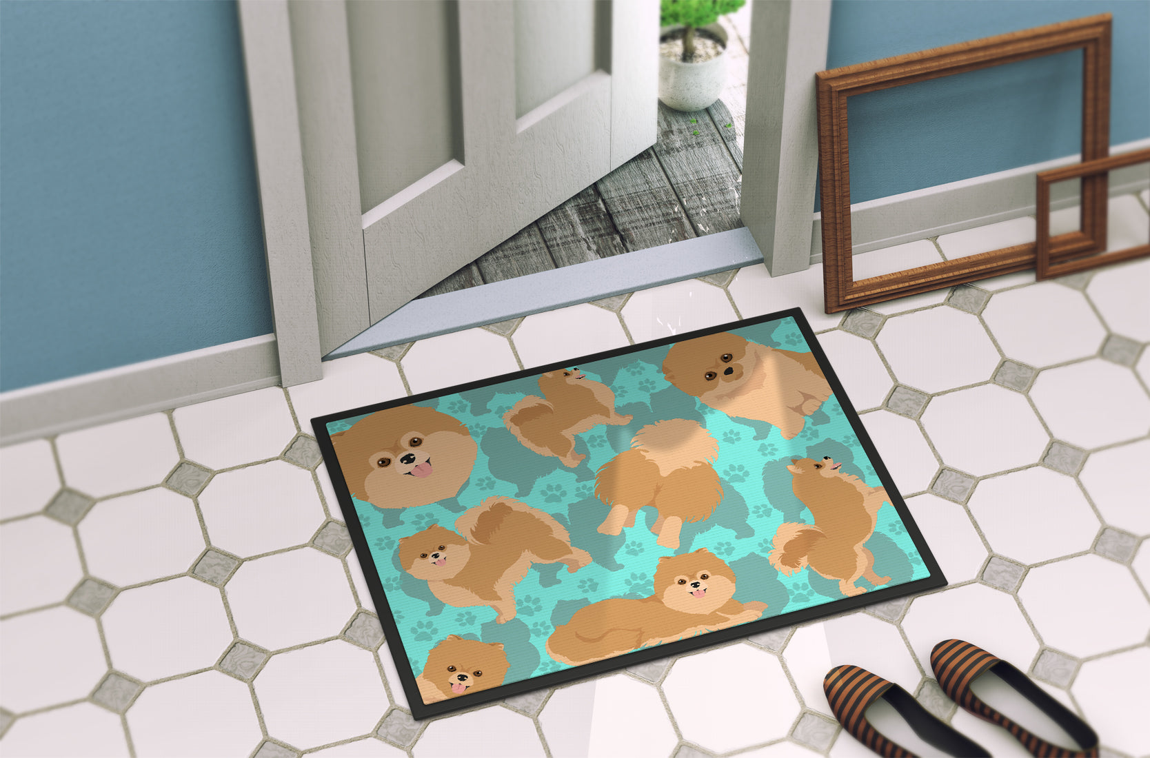 Orange Pomeranian Indoor or Outdoor Mat 24x36 - the-store.com