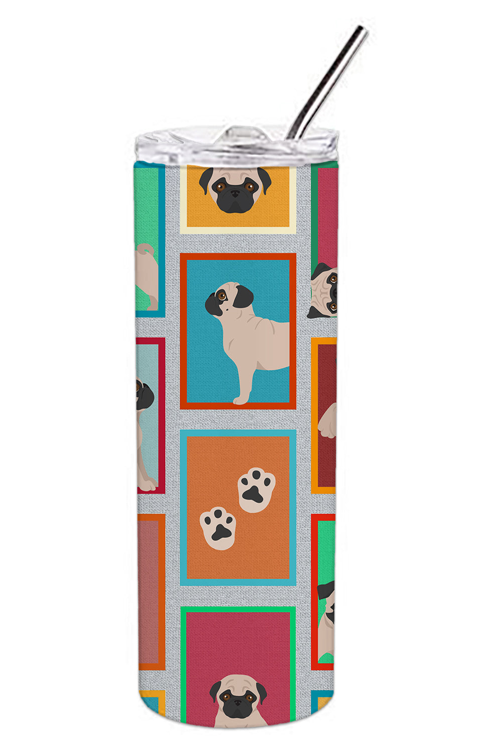 Buy this Lots of Fawn Pug Stainless Steel 20 oz Skinny Tumbler