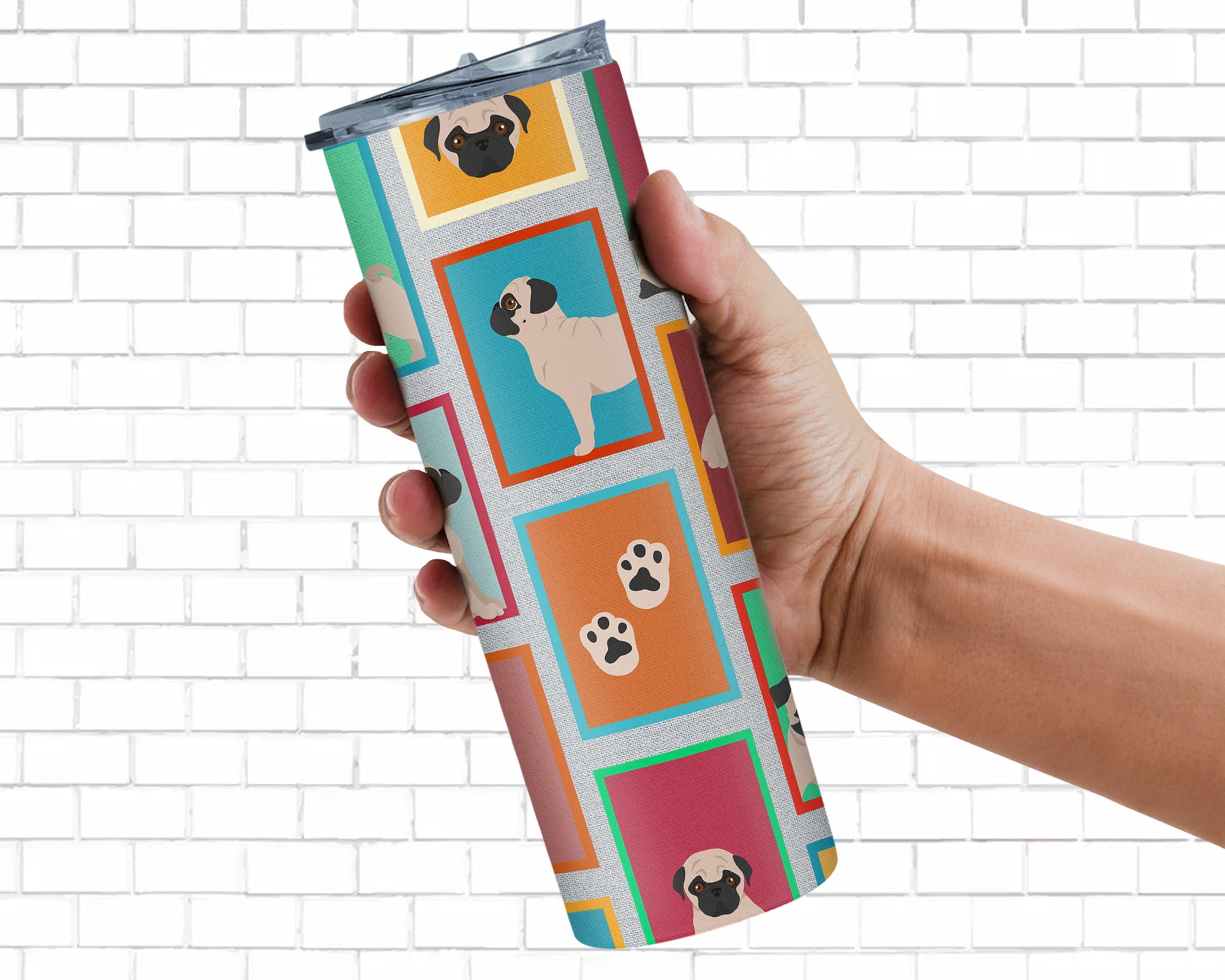 Lots of Fawn Pug Stainless Steel 20 oz Skinny Tumbler - the-store.com