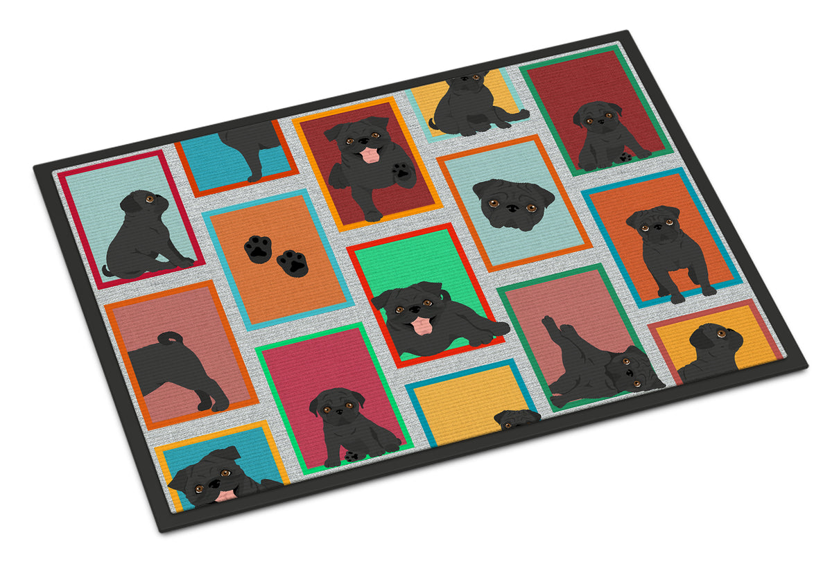 Buy this Lots of Black Pug Indoor or Outdoor Mat 24x36