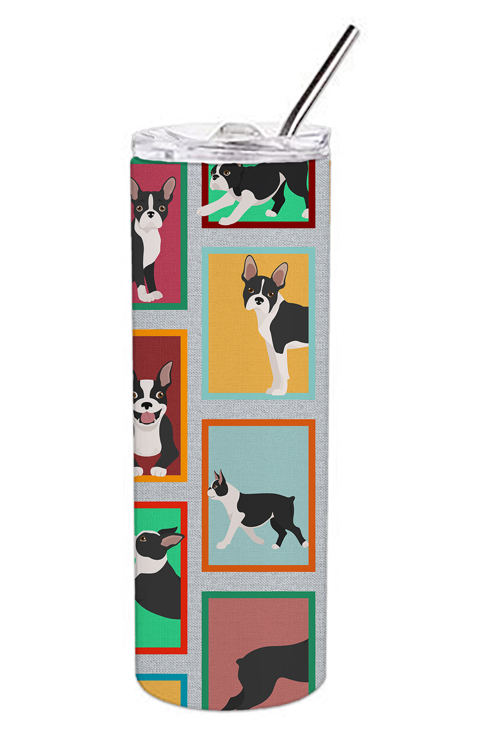 Lots of Boston Terrier Stainless Steel 20 oz Skinny Tumbler - the-store.com