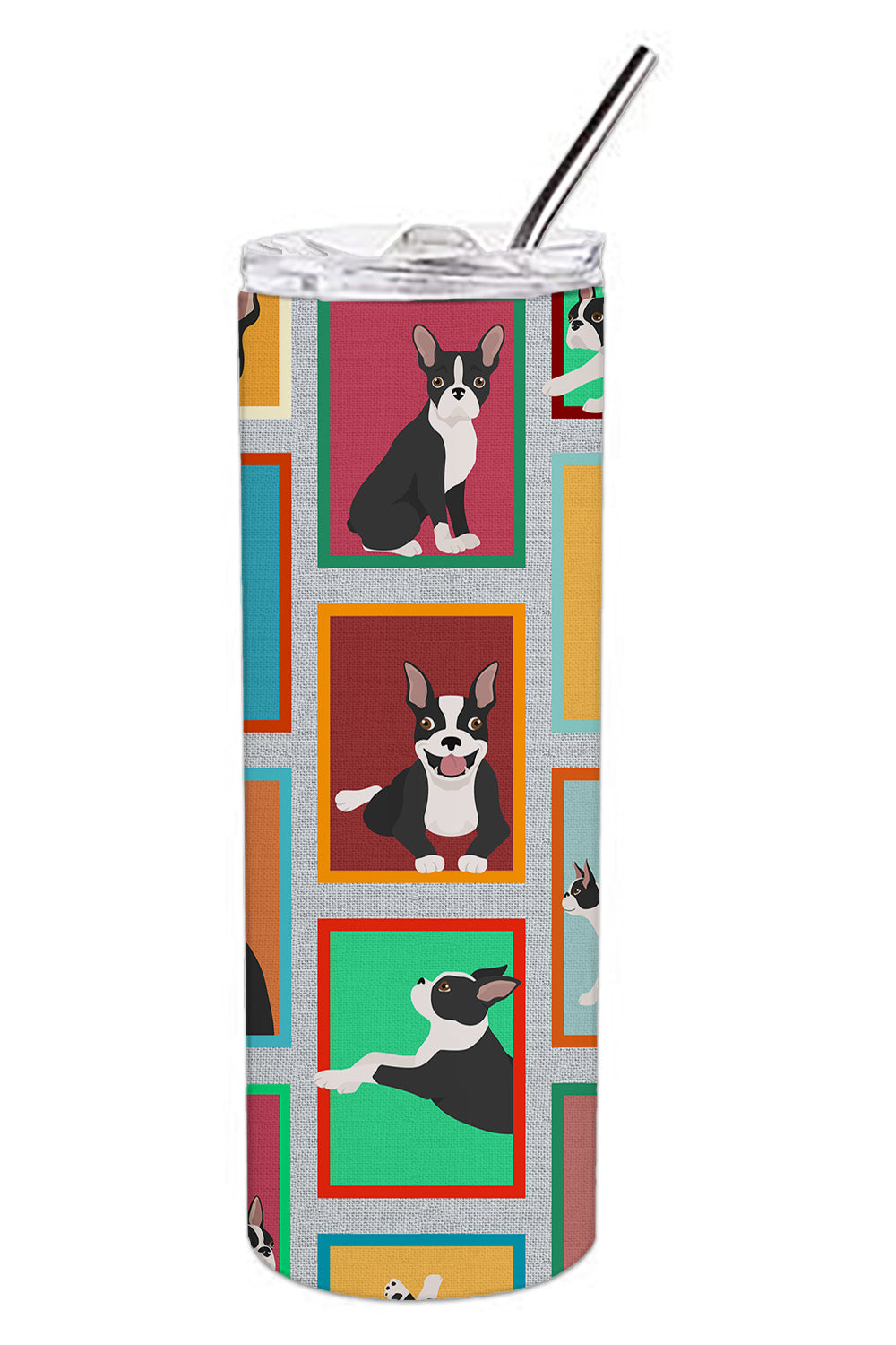 Buy this Lots of Boston Terrier Stainless Steel 20 oz Skinny Tumbler