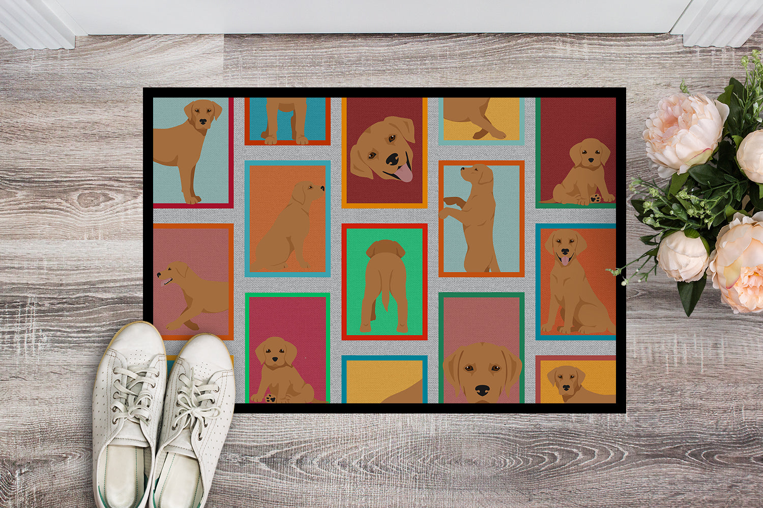 Buy this Lots of Red Fox Labrador Retriever Indoor or Outdoor Mat 24x36