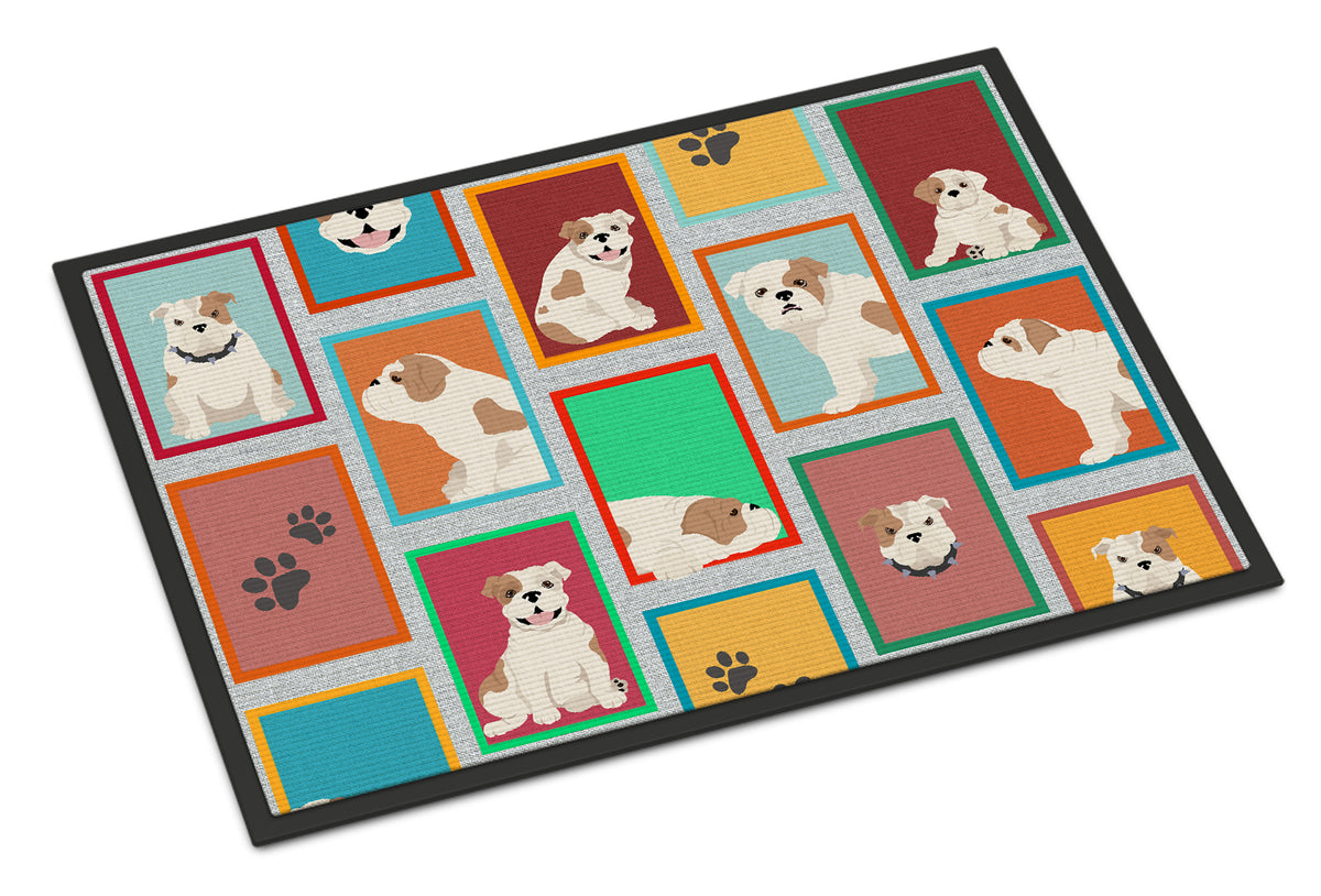 Buy this Lots of Piebald English Bulldog Indoor or Outdoor Mat 24x36