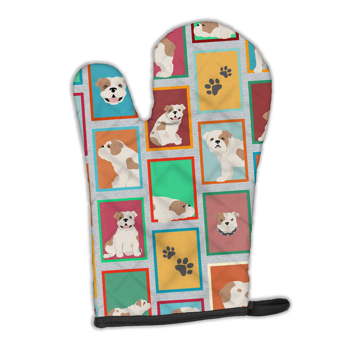 Lots of Piebald English Bulldog Oven Mitt  the-store.com.