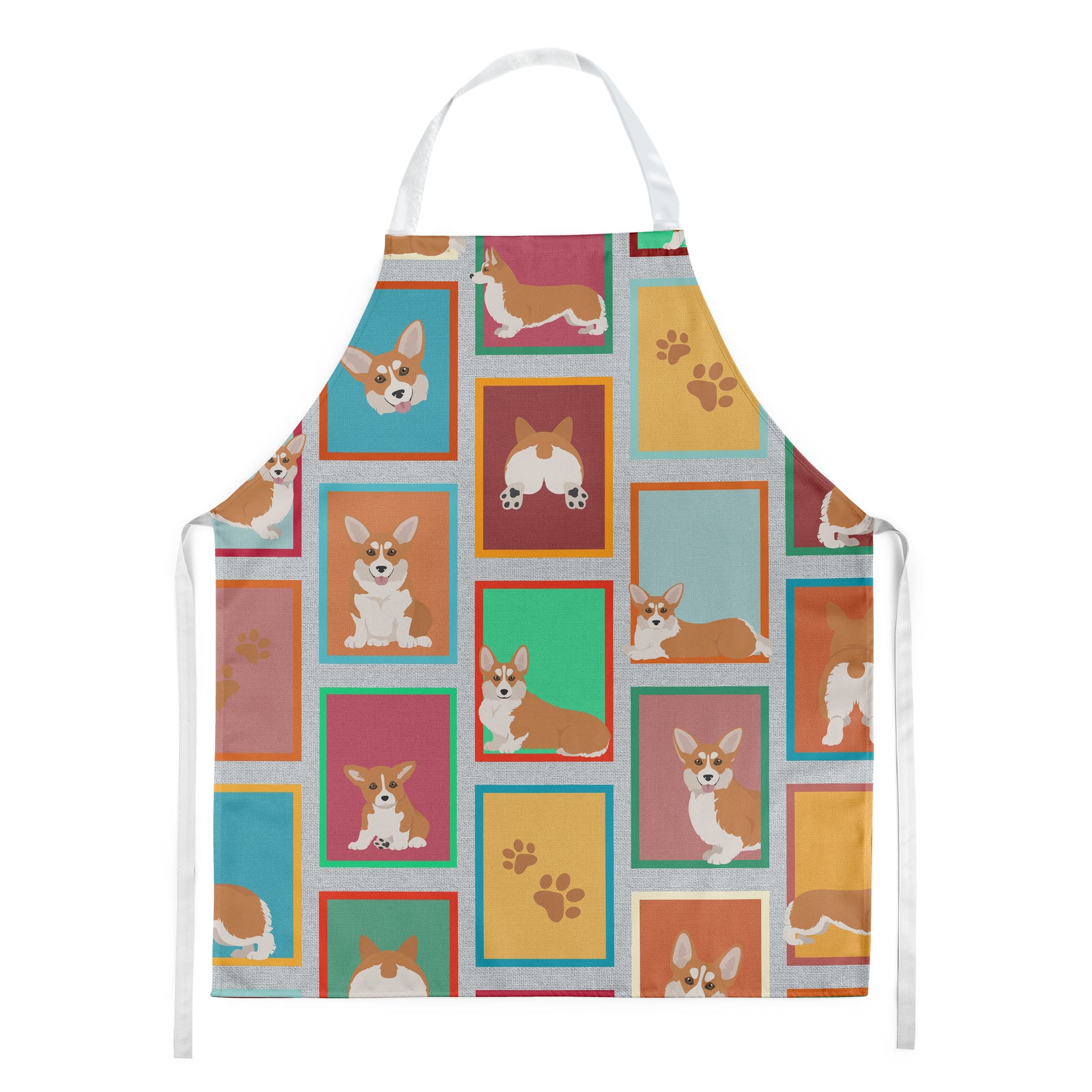 Lots of Red and White Pembroke Corgi Apron  the-store.com.