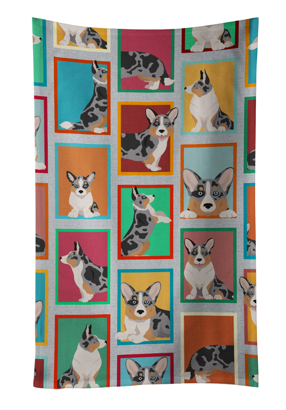 Buy this Lots of Blue Merle Welsh Cardigan Corgi Kitchen Towel