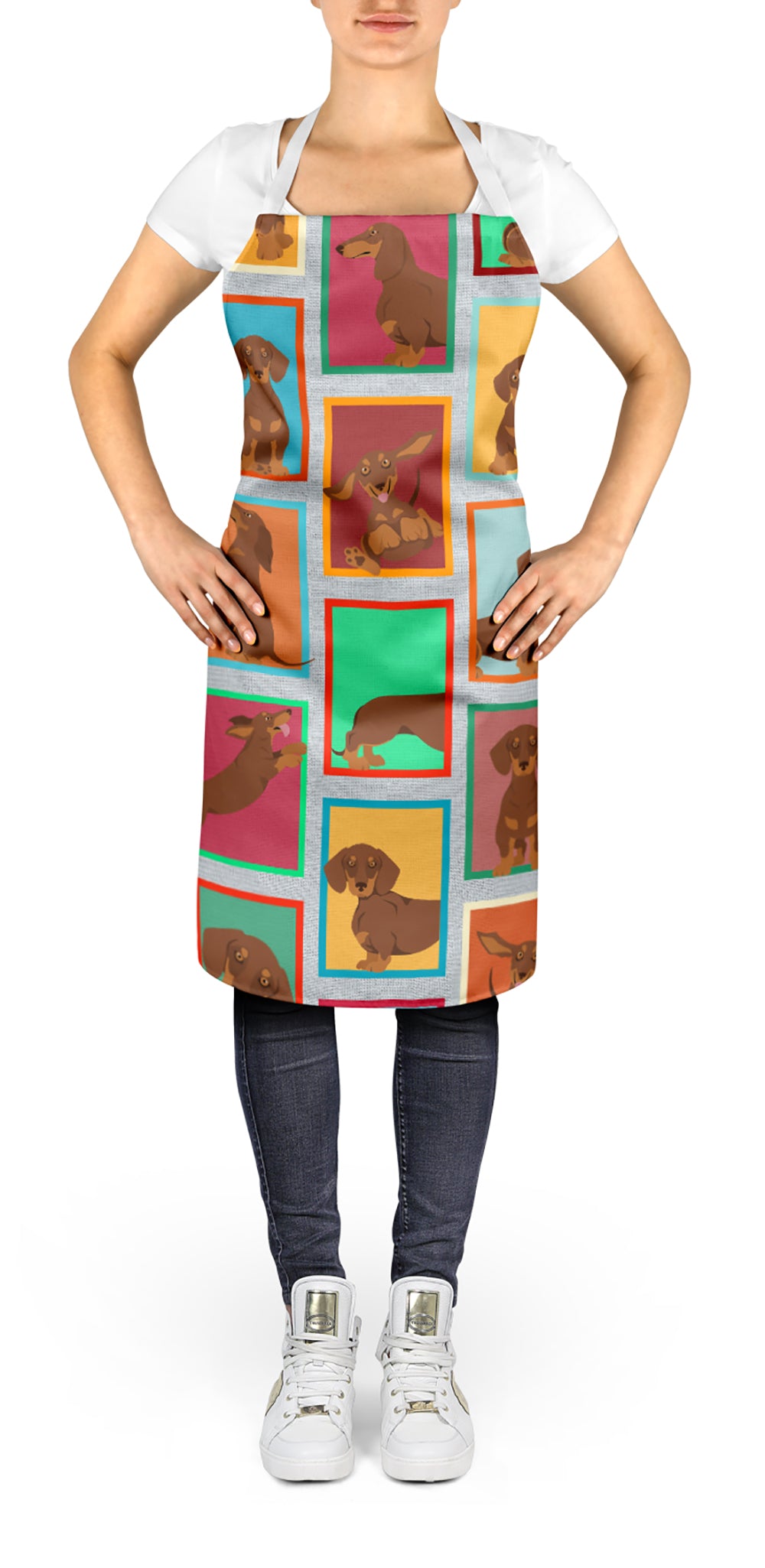 Lots of Chocolate and Tan Dachshund Apron  the-store.com.