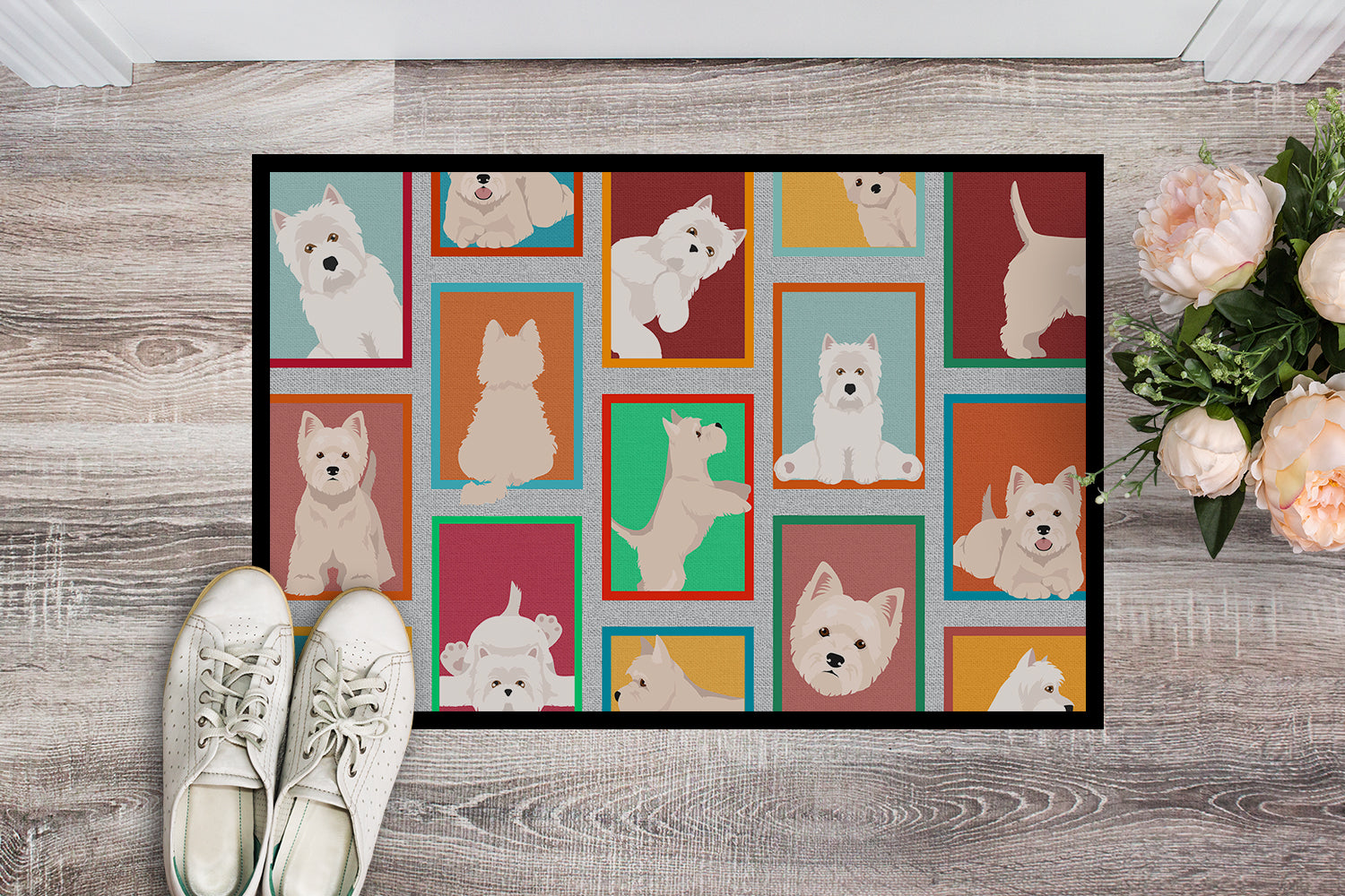 Buy this Lots of Westie Indoor or Outdoor Mat 24x36