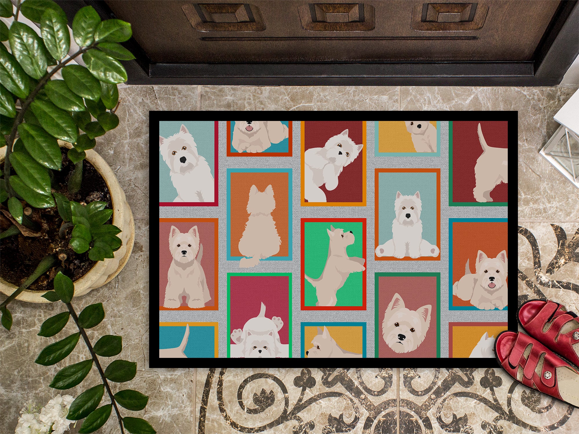 Lots of Westie Indoor or Outdoor Mat 24x36 - the-store.com