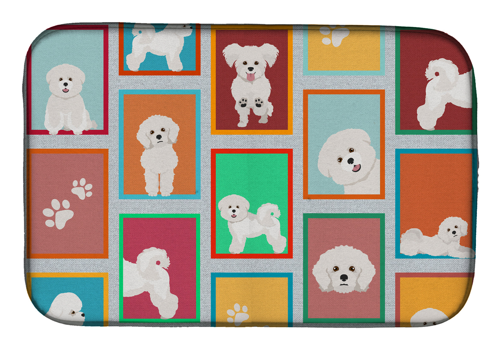 Lots of Bichon Frise Dish Drying Mat  the-store.com.