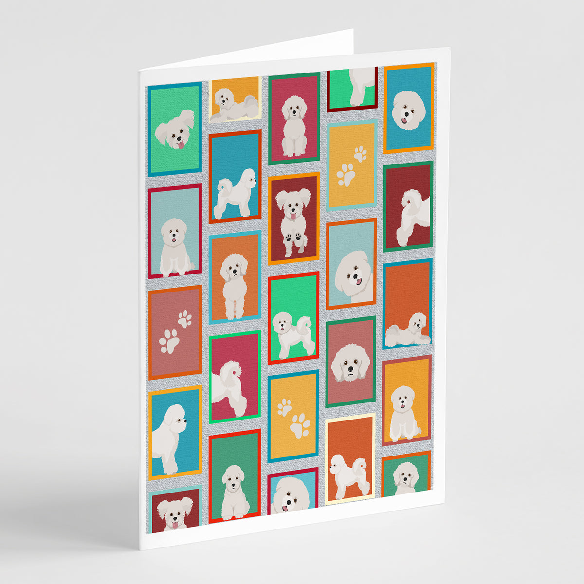 Buy this Lots of Bichon Frise Greeting Cards and Envelopes Pack of 8