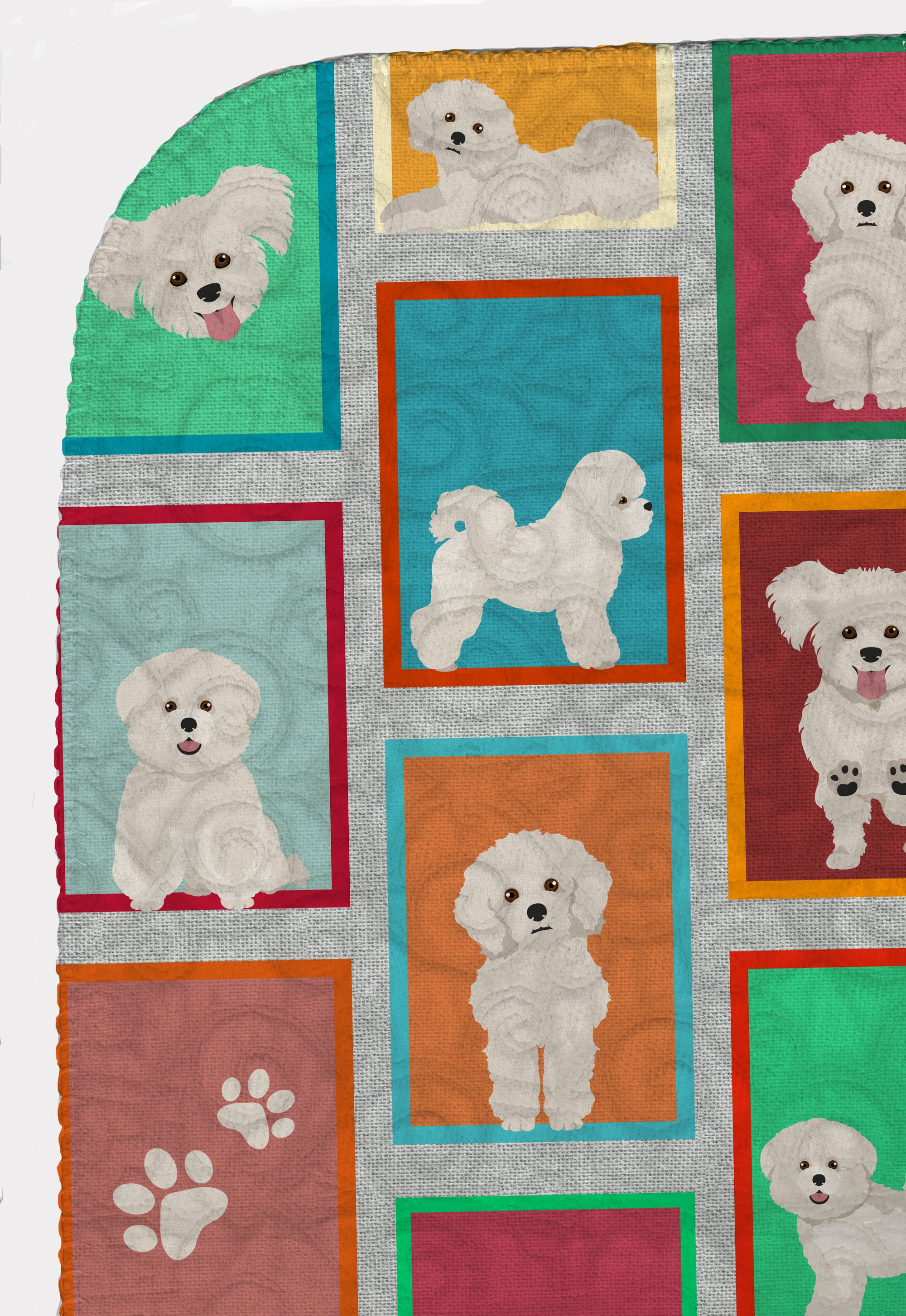 Lots of Bichon Frise Quilted Blanket 50x60 - the-store.com